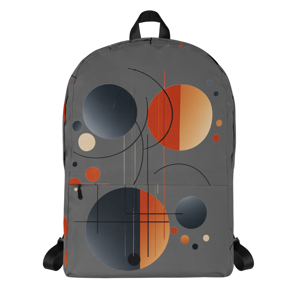 Backpack for School or Travel, Gray with Geometric Design