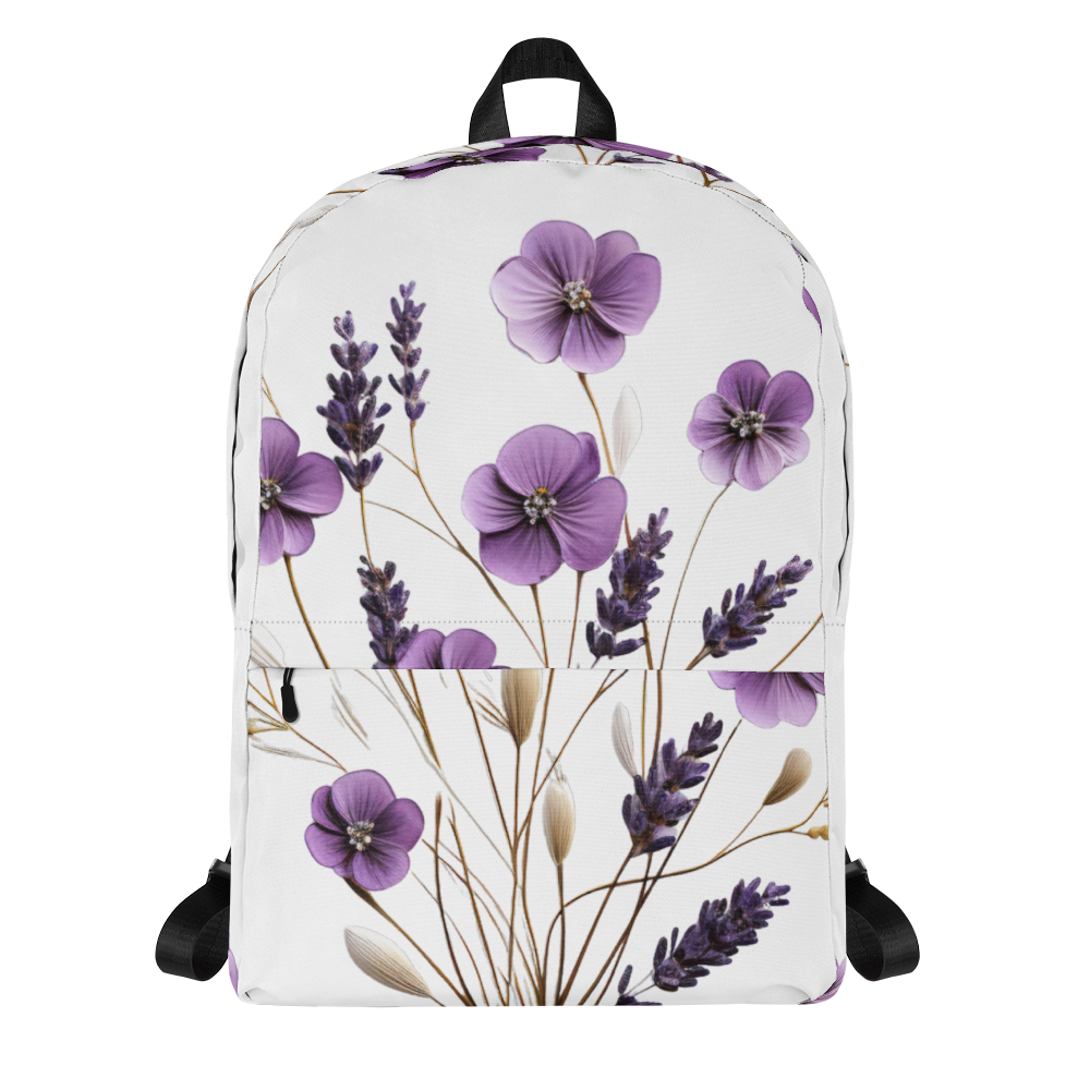 Backpack for School or Travel, Lavender Bloom Floral Design Backpack for School or Travel, Lavender Bloom Floral Design