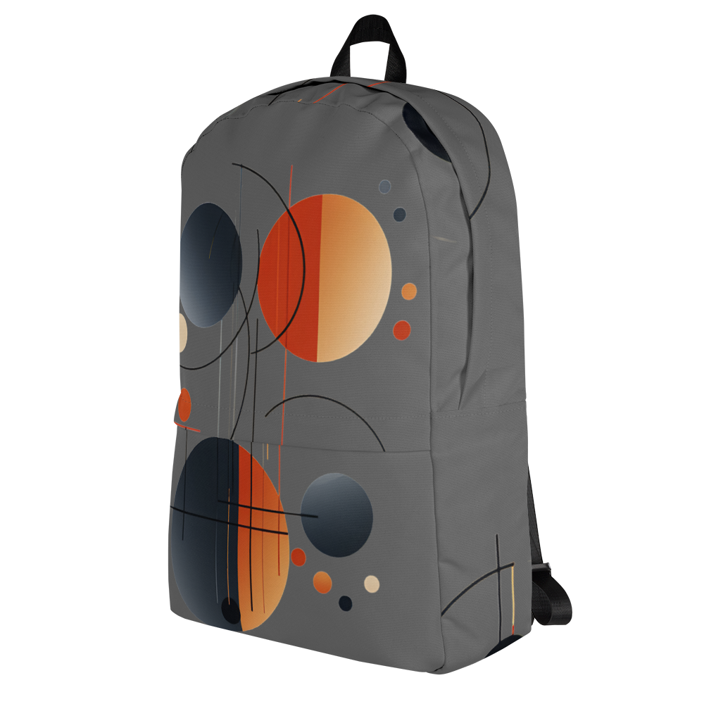 Backpack for School or Travel, Gray with Geometric Design